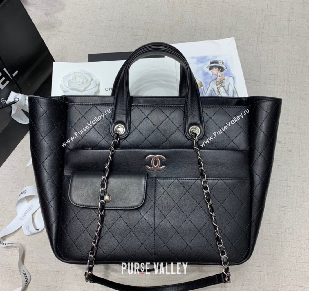 Chanel Quilted Calfskin Large Shopping Bag Black 2025 CH011302 (yezi-250113044)