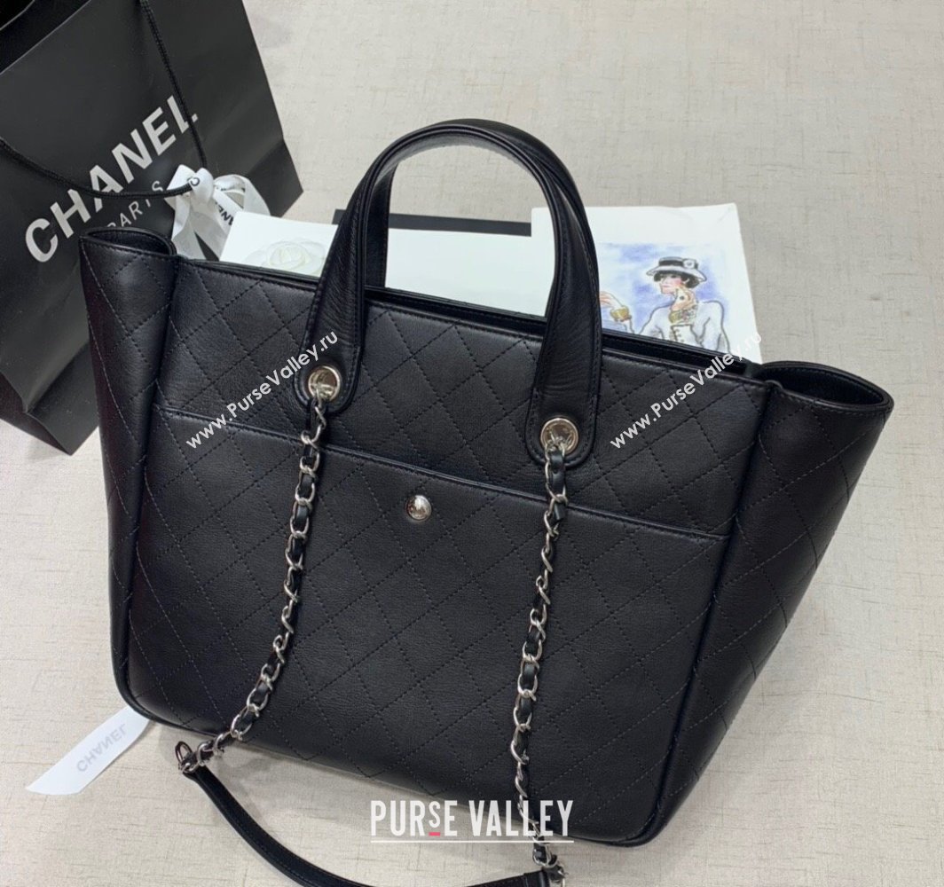 Chanel Quilted Calfskin Large Shopping Bag Black 2025 CH011302 (yezi-250113044)