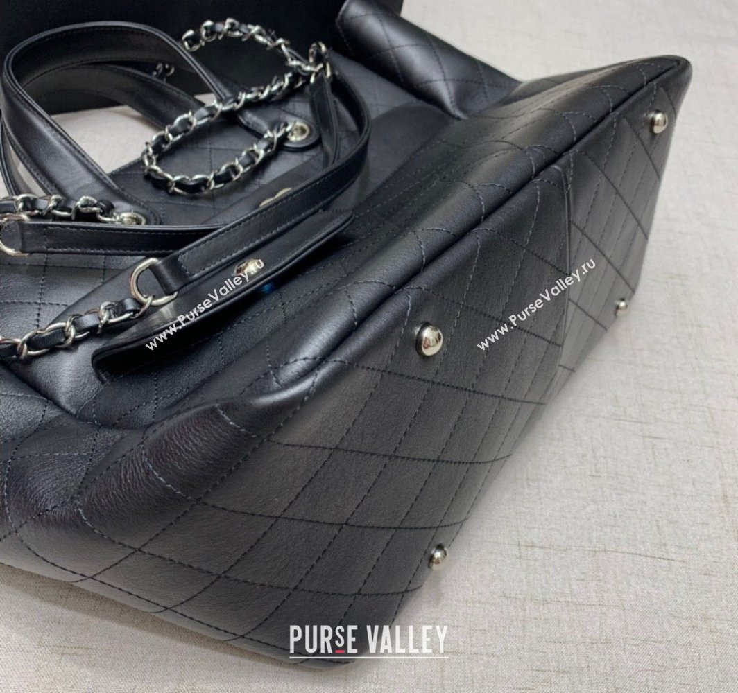 Chanel Quilted Calfskin Large Shopping Bag Black 2025 CH011302 (yezi-250113044)