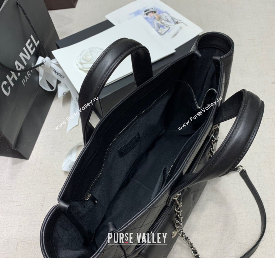 Chanel Quilted Calfskin Large Shopping Bag Black 2025 CH011302 (yezi-250113044)