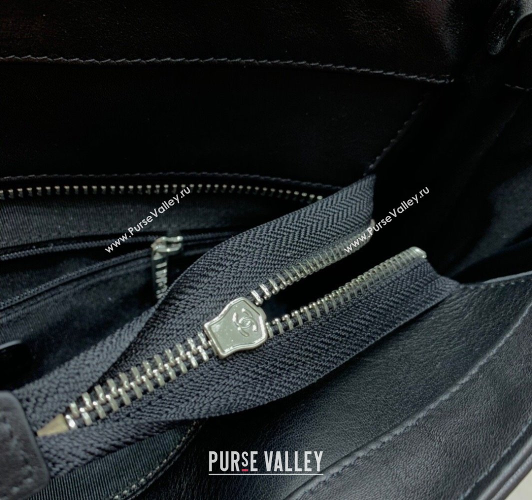 Chanel Quilted Calfskin Vertical Shopping Bag Black 2025 CH011302 (yezi-250113045)