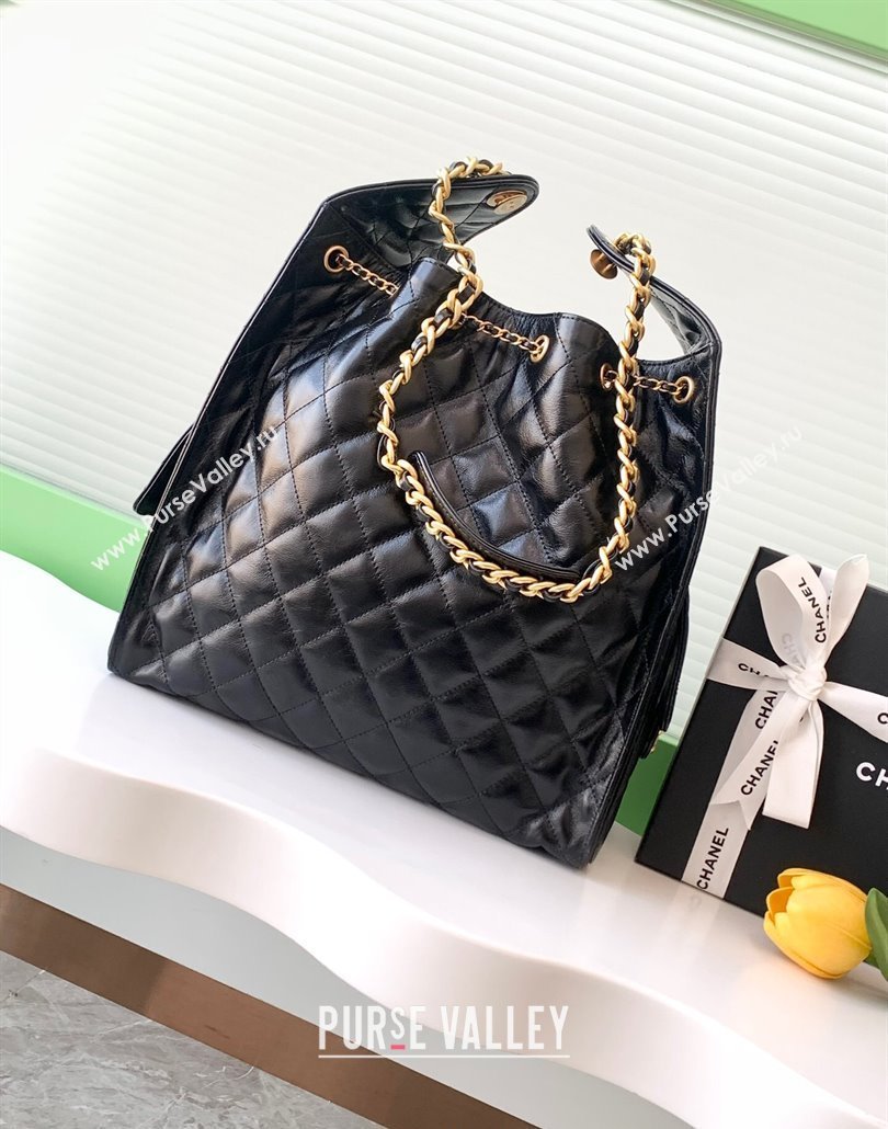 Chanel Quilted Calfskin Large Hobo bag AS5311 Black 2025 (yezi-250111033)