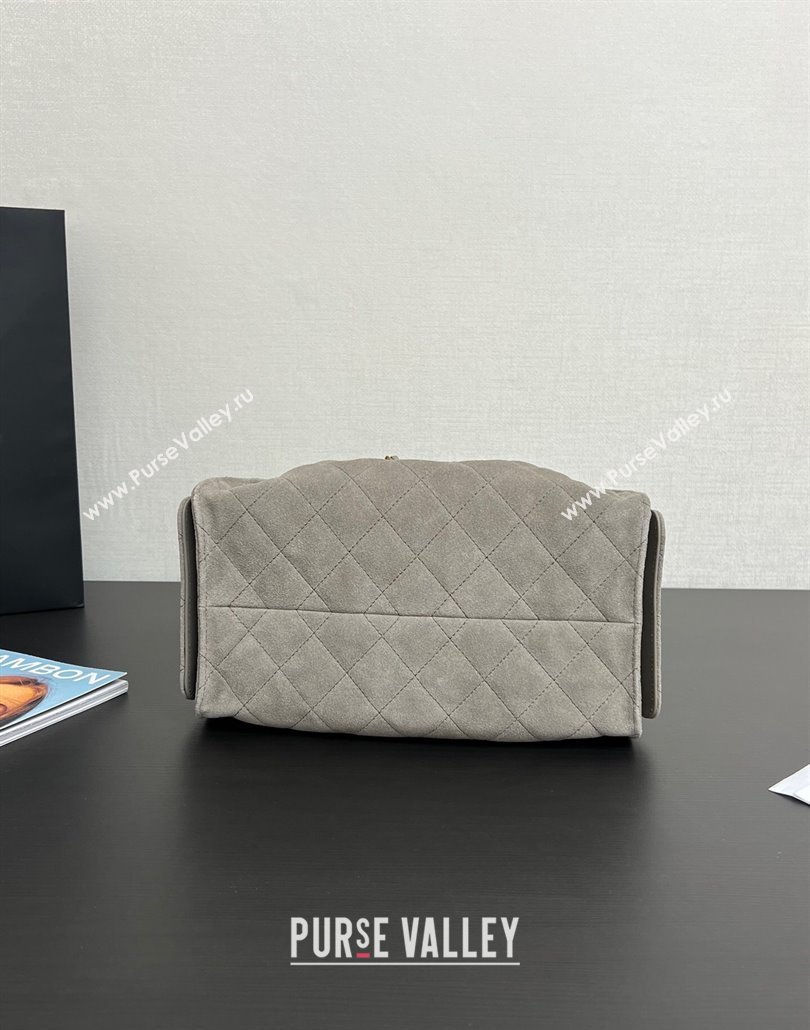 Chanel Quilted Suede Medium Hobo bag AS5293 Dark Grey 2025 (yezi-250111026)