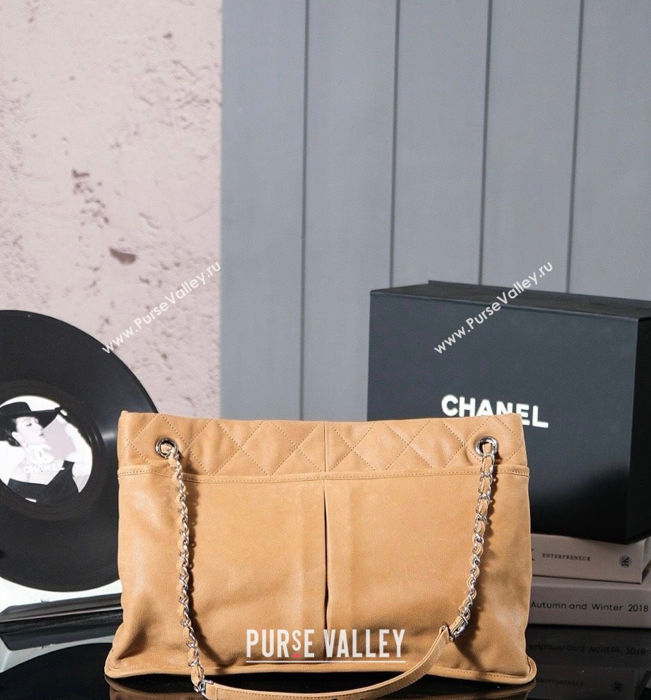 Chanel Vintage Calfskin Shopping Bag with Pouch Maillard Brown 2025 (yezi-250113047)