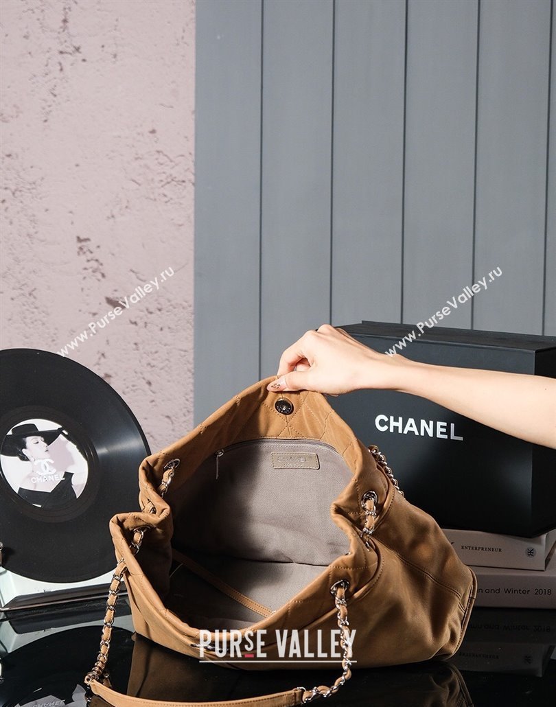 Chanel Vintage Calfskin Shopping Bag with Pouch Maillard Brown 2025 (yezi-250113047)