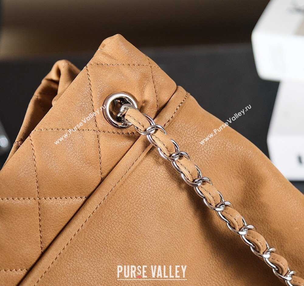 Chanel Vintage Calfskin Shopping Bag with Pouch Maillard Brown 2025 (yezi-250113047)