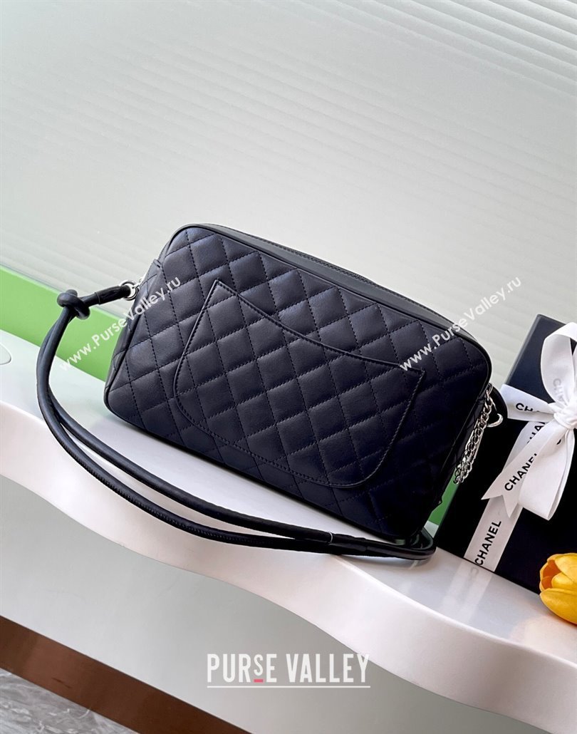 Chanel Quilted Calfskin Patent Camera Bag with Maxi CC Black 2025 AS6326 (yezi-250111057)