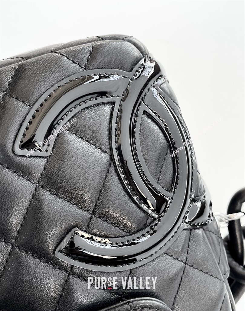 Chanel Quilted Calfskin Patent Camera Bag with Maxi CC Black 2025 AS6326 (yezi-250111057)