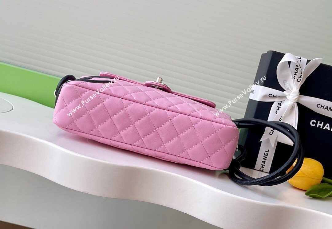 Chanel Quilted Calfskin Leather Camera Bag with Maxi CC Pink 2025 AS6326 (yezi-250111058)