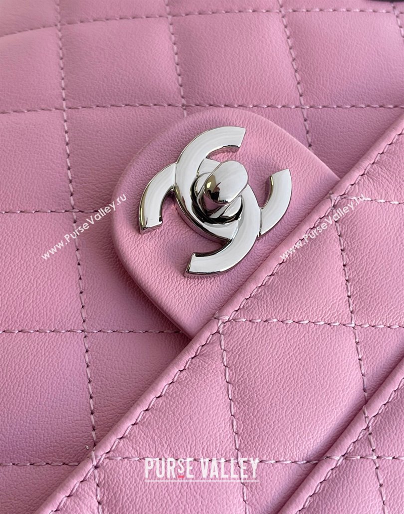 Chanel Quilted Calfskin Leather Camera Bag with Maxi CC Pink 2025 AS6326 (yezi-250111058)