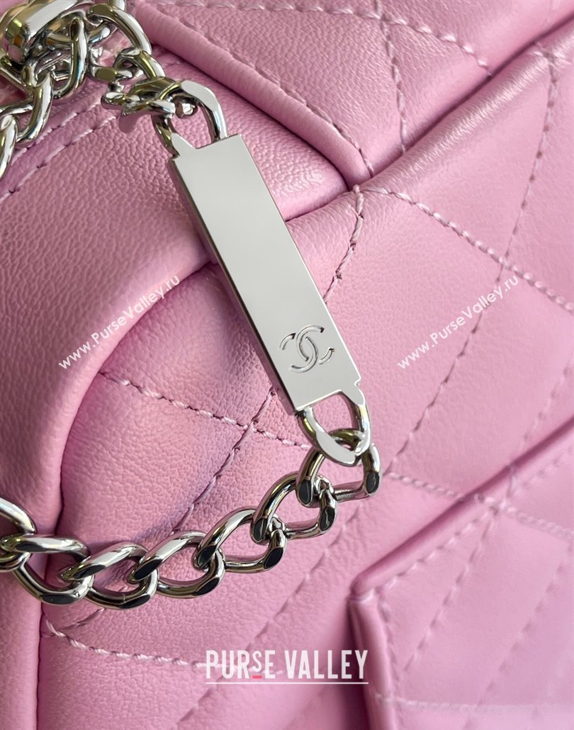 Chanel Quilted Calfskin Leather Camera Bag with Maxi CC Pink 2025 AS6326 (yezi-250111058)