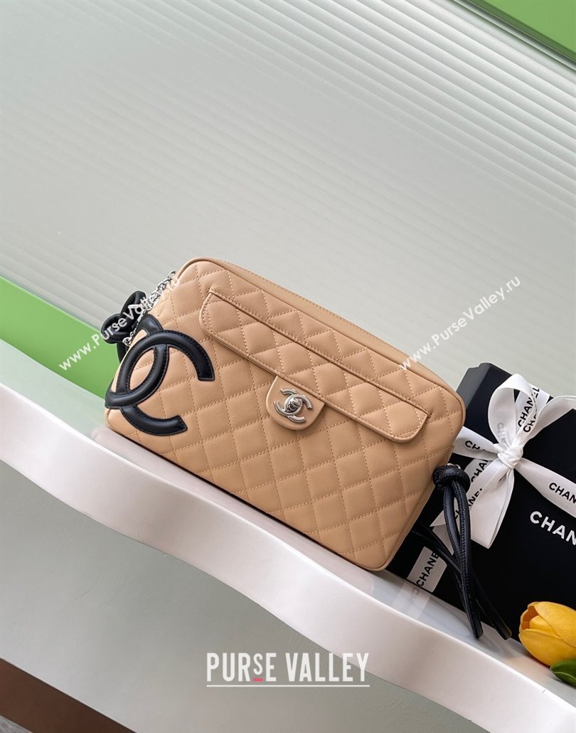 Chanel Quilted Calfskin Leather Camera Bag with Maxi CC Beige 2025 AS6326 (yezi-250111059)