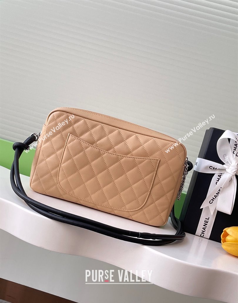 Chanel Quilted Calfskin Leather Camera Bag with Maxi CC Beige 2025 AS6326 (yezi-250111059)