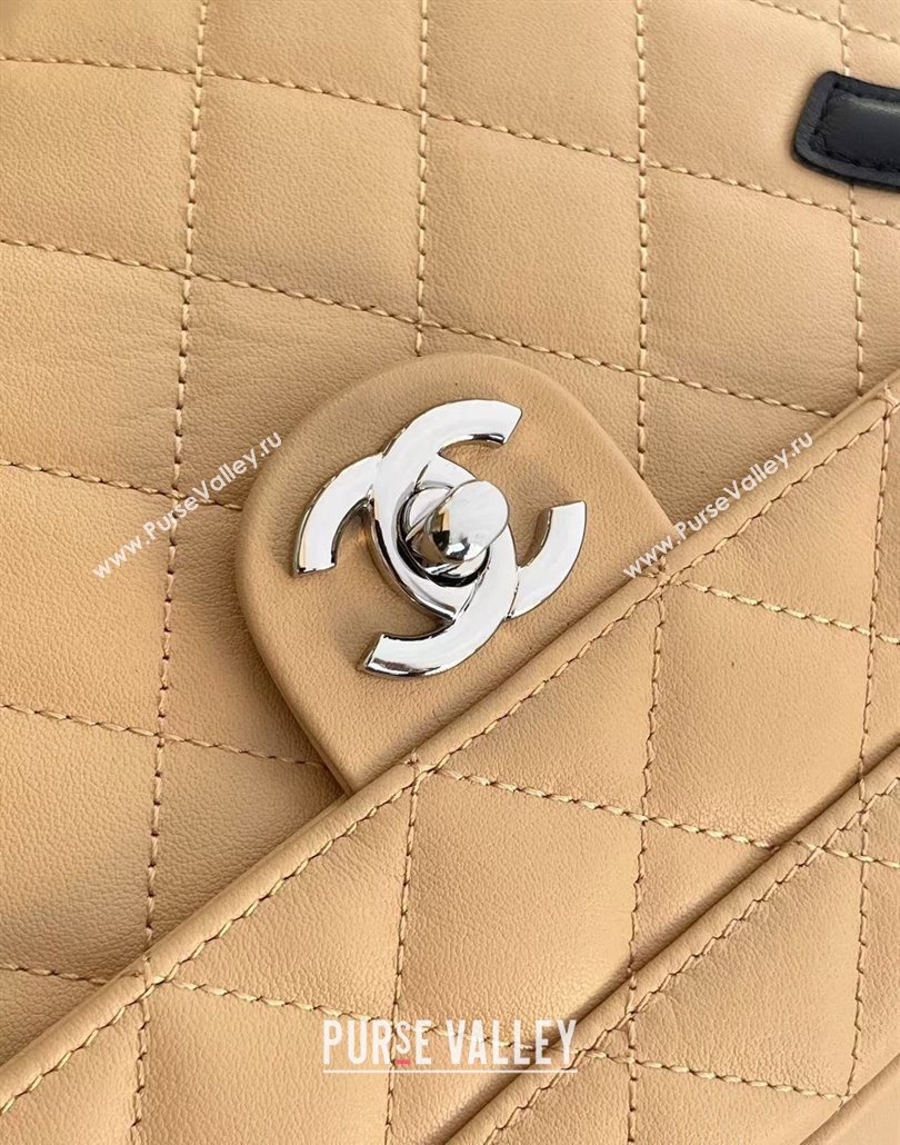 Chanel Quilted Calfskin Leather Camera Bag with Maxi CC Beige 2025 AS6326 (yezi-250111059)