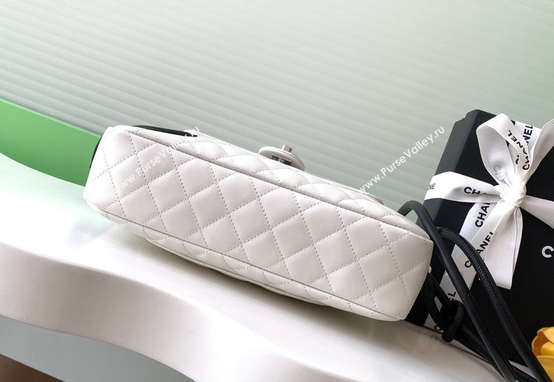 Chanel Quilted Calfskin Leather Camera Bag with Maxi CC White/Black2 2025 AS6326 (yezi-250111060)