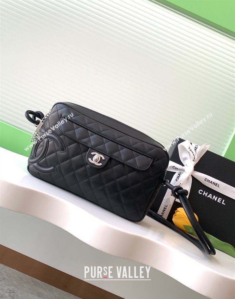 Chanel Quilted Calfskin Leather Camera Bag with Maxi CC Black1 2025 AS6326 (yezi-250111061)