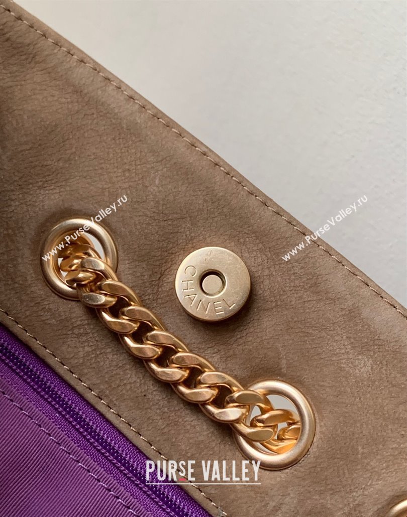 Chanel Vintage Quilted Suede Bucket Bag Dark Beige 2025 CH011301 (yezi-250113032)