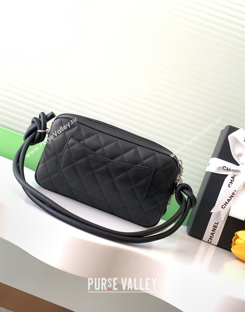 Chanel Quilted Calfskin Patent Hobo Bag with Maxi CC Black 2025 AS6328 (yezi-250111062)