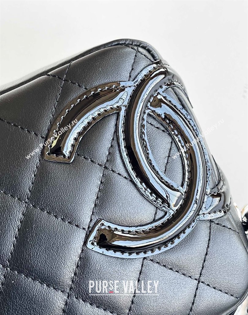 Chanel Quilted Calfskin Patent Hobo Bag with Maxi CC Black 2025 AS6328 (yezi-250111062)