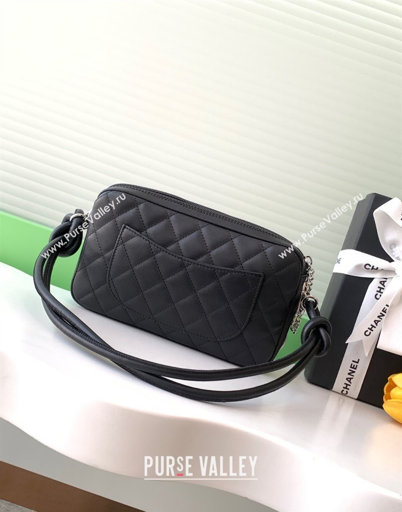 Chanel Quilted Calfskin Leather Hobo Bag with Maxi CC Black/White2 2025 AS6328 (yezi-250111063)