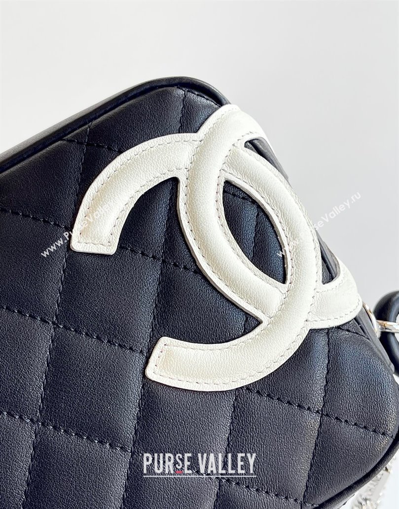 Chanel Quilted Calfskin Leather Hobo Bag with Maxi CC Black/White2 2025 AS6328 (yezi-250111063)