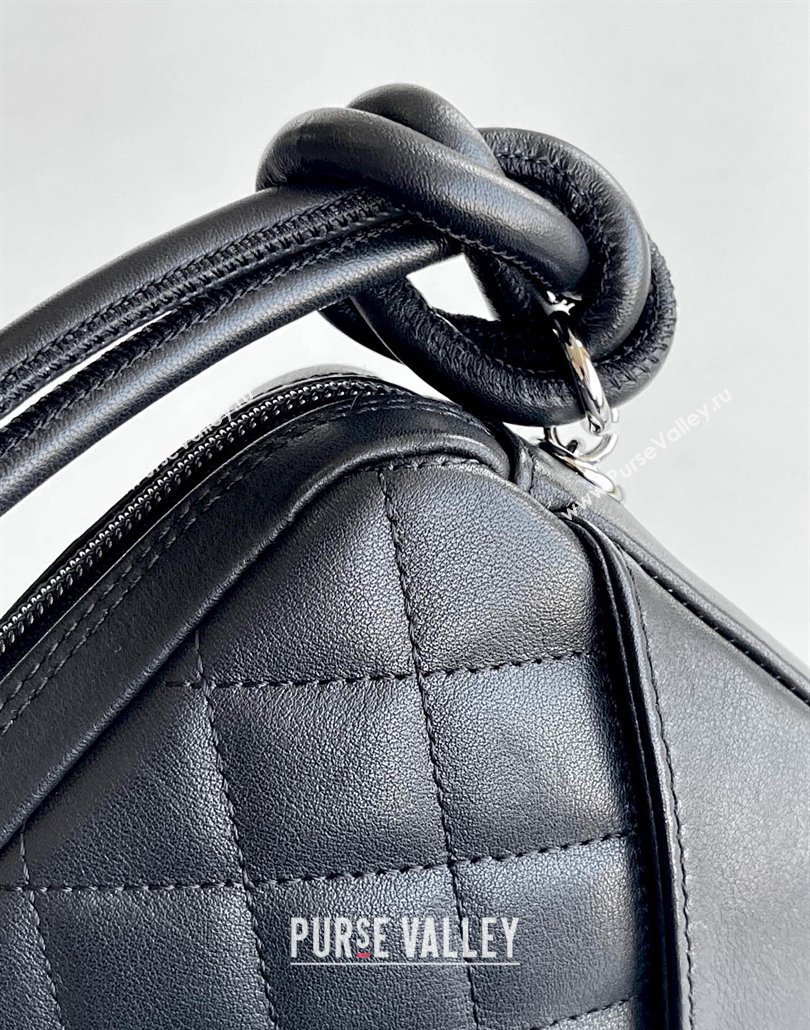 Chanel Quilted Calfskin Leather Hobo Bag with Maxi CC Black/White2 2025 AS6328 (yezi-250111063)