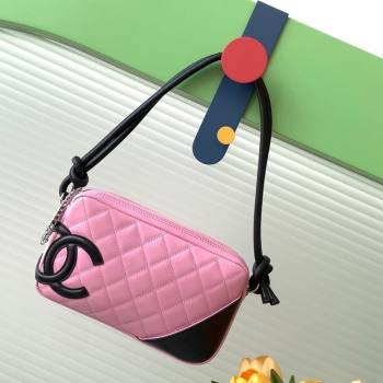 Chanel Quilted Calfskin Leather Hobo Bag with Maxi CC Pink 2025 AS6328 (yezi-250111064)