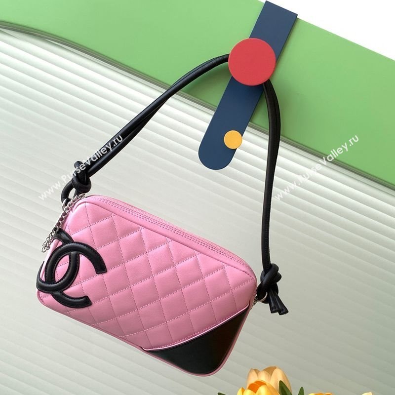 Chanel Quilted Calfskin Leather Hobo Bag with Maxi CC Pink 2025 AS6328 (yezi-250111064)