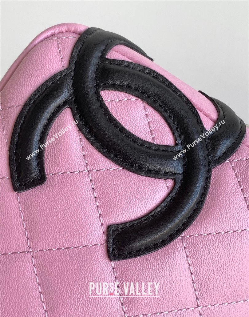 Chanel Quilted Calfskin Leather Hobo Bag with Maxi CC Pink 2025 AS6328 (yezi-250111064)