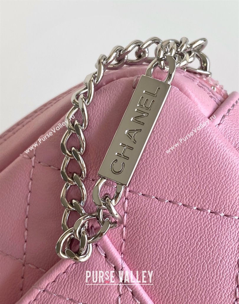 Chanel Quilted Calfskin Leather Hobo Bag with Maxi CC Pink 2025 AS6328 (yezi-250111064)