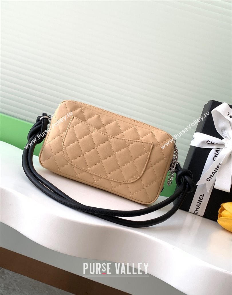 Chanel Quilted Calfskin Leather Hobo Bag with Maxi CC Beige 2025 AS6328 (yezi-250111065)