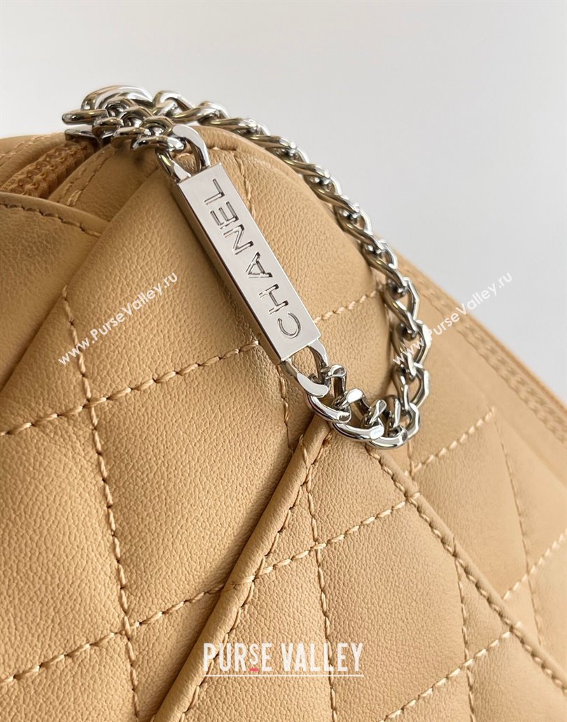 Chanel Quilted Calfskin Leather Hobo Bag with Maxi CC Beige 2025 AS6328 (yezi-250111065)