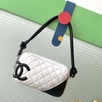 Chanel Quilted Calfskin Leather Hobo Bag with Maxi CC White/Black2 2025 AS6328 (yezi-250111066)