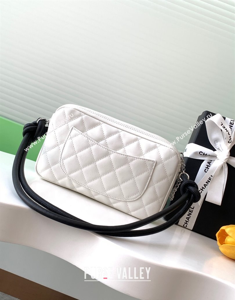 Chanel Quilted Calfskin Leather Hobo Bag with Maxi CC White/Black2 2025 AS6328 (yezi-250111066)