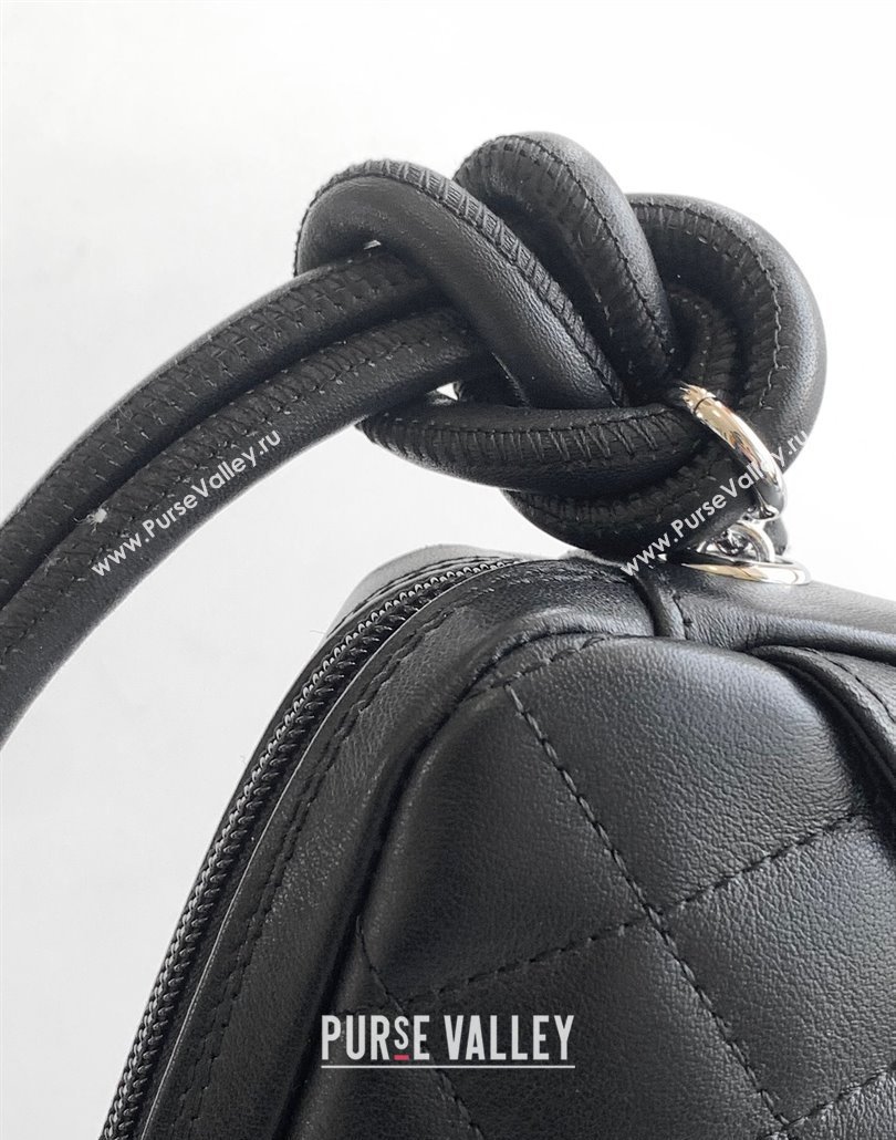 Chanel Quilted Calfskin Leather Hobo Bag with Maxi CC Black1 2025 AS6328 (yezi-250111067)