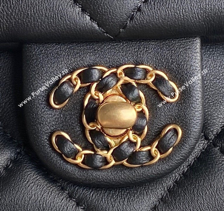 Chanel Quilted Lambskin Flap Bag with Top Handle, Chain and Knot AS5317 Black 2025 (yezi-250113048)