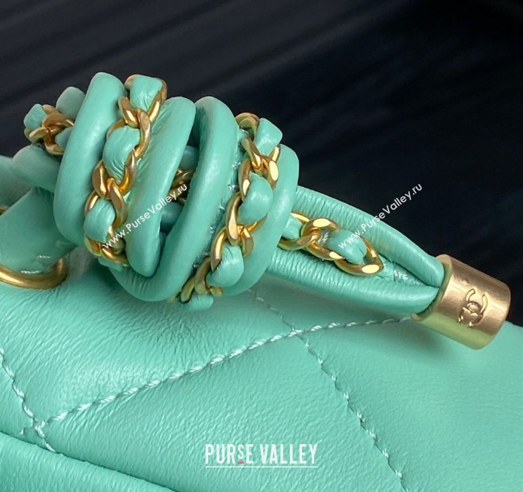 Chanel Quilted Lambskin Flap Bag with Top Handle, Chain and Knot AS5317 Green 2025 (yezi-250113050)