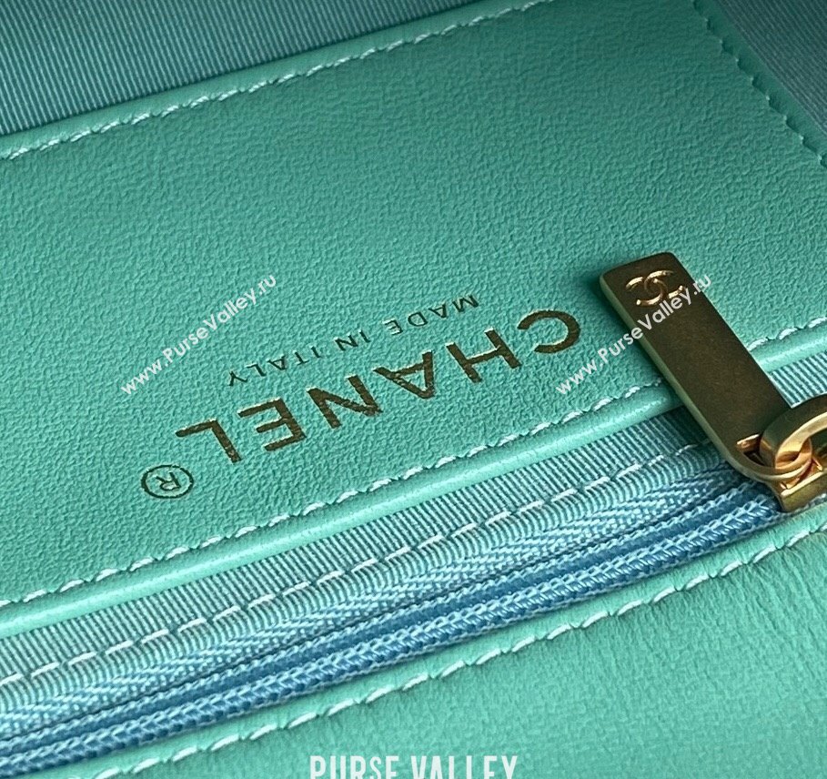 Chanel Quilted Lambskin Flap Bag with Top Handle, Chain and Knot AS5317 Green 2025 (yezi-250113050)