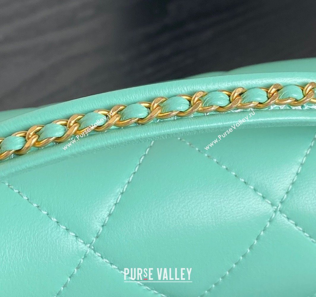Chanel Quilted Lambskin Mini Flap Bag with Top Handle, Chain and Knot AS5298 Green 2025 (yezi-250113054)