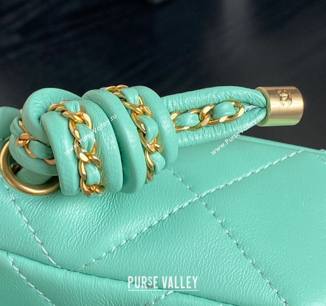 Chanel Quilted Lambskin Mini Flap Bag with Top Handle, Chain and Knot AS5298 Green 2025 (yezi-250113054)