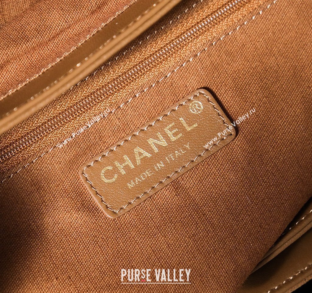 Chanel Vintage Suede Flap Bag with Wide Strap Brown 2025 A99935 (yezi-250213046)