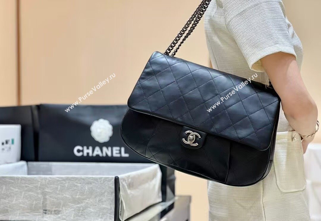 Chanel Vintage Quilted Calfskin Flap Bag Black 2025 0113 (yezi-250113059)