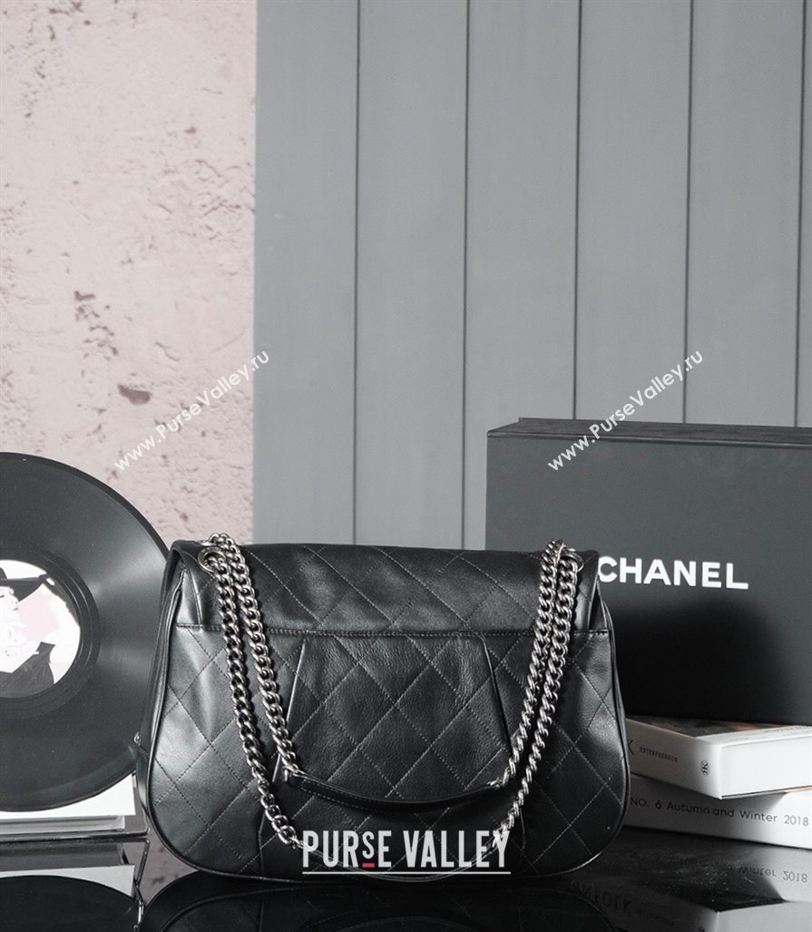 Chanel Vintage Quilted Calfskin Flap Bag Black 2025 0113 (yezi-250113059)