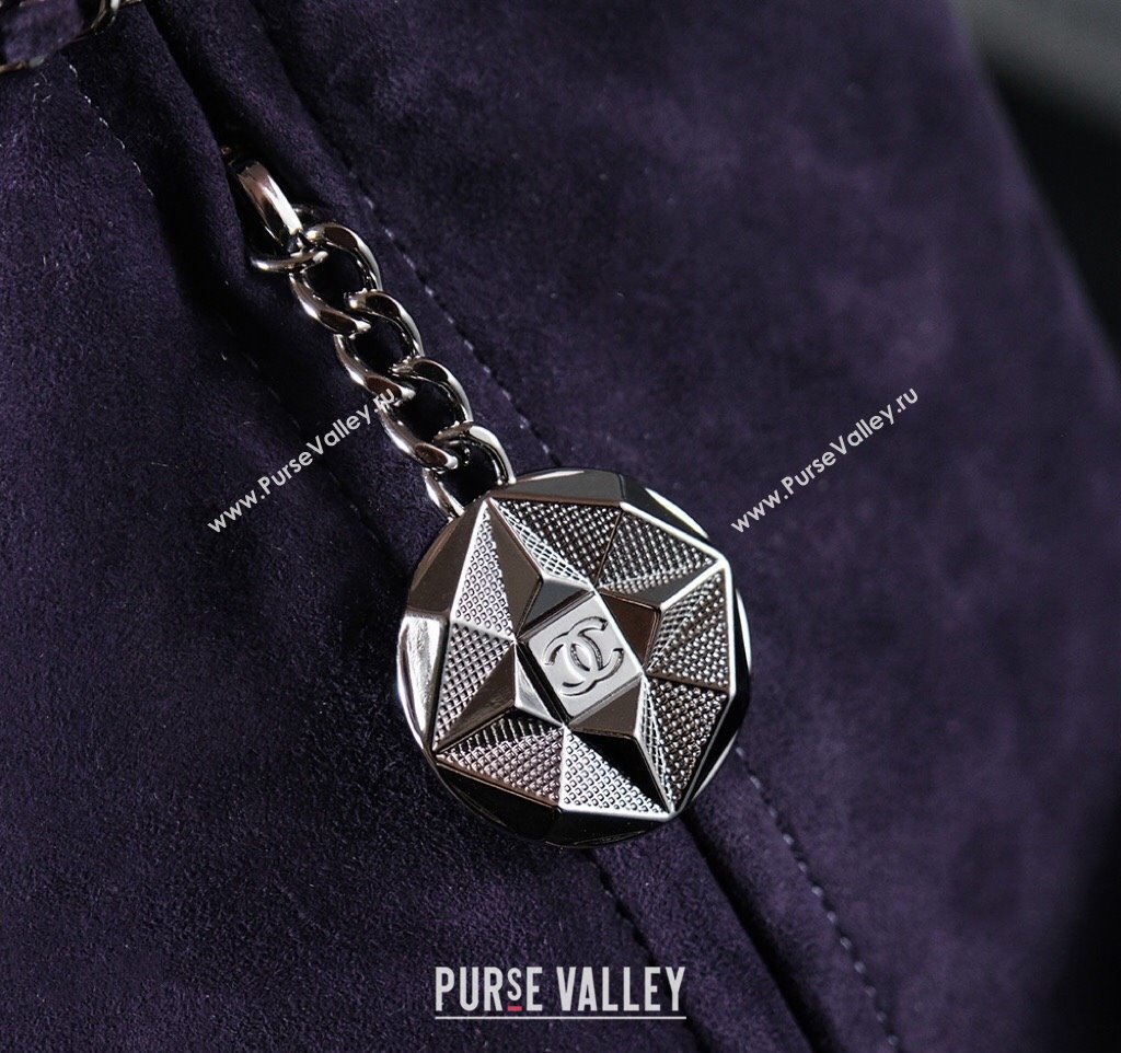 Chanel Vintage Suede Backpack Bag Pouch Violet Purple 2025 CH011304 (yezi-250113060)