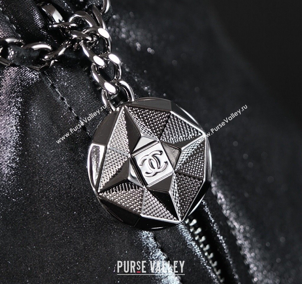 Chanel Vintage Suede Backpack Bag Pouch Violet Purple Dark Silver Grey 2025 CH011304 (yezi-250113061)