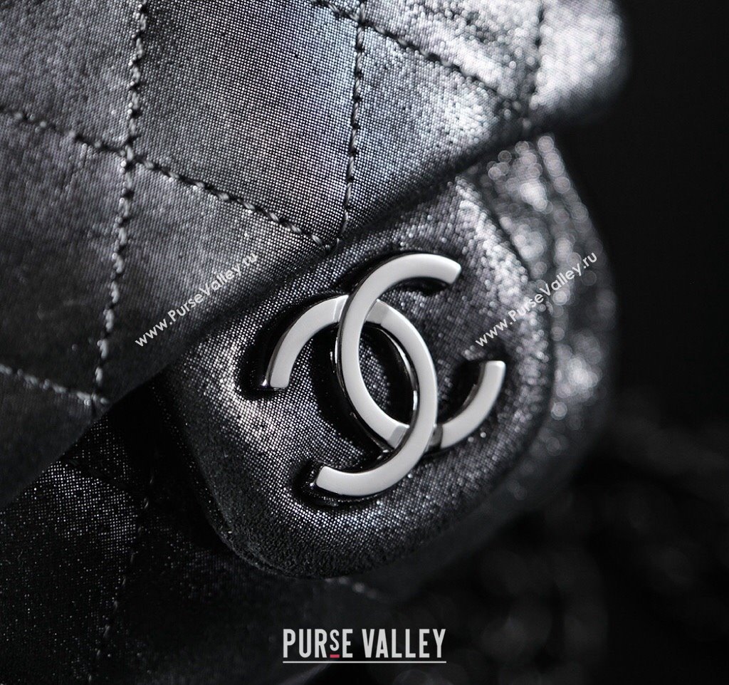 Chanel Vintage Suede Backpack Bag Pouch Violet Purple Dark Silver Grey 2025 CH011304 (yezi-250113061)