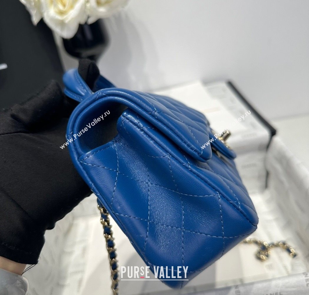 Chanel Coco Lambskin Mini Flap Bag with Top Handle AS2431 Royal Blue 2025 0212 (yezi-250213006)