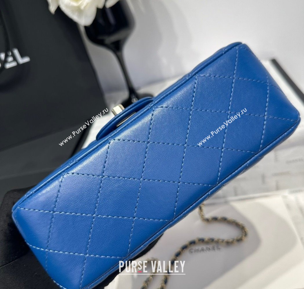 Chanel Coco Lambskin Mini Flap Bag with Top Handle AS2431 Royal Blue 2025 0212 (yezi-250213006)