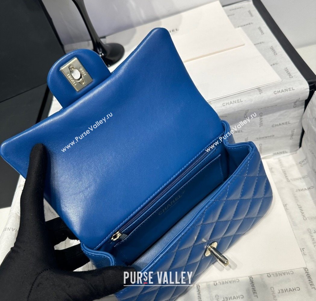 Chanel Coco Lambskin Mini Flap Bag with Top Handle AS2431 Royal Blue 2025 0212 (yezi-250213006)
