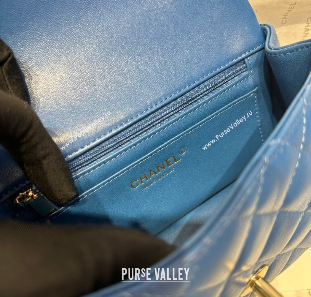 Chanel Coco Lambskin Mini Flap Bag with Top Handle AS2431 Royal Blue 2025 0212 (yezi-250213006)
